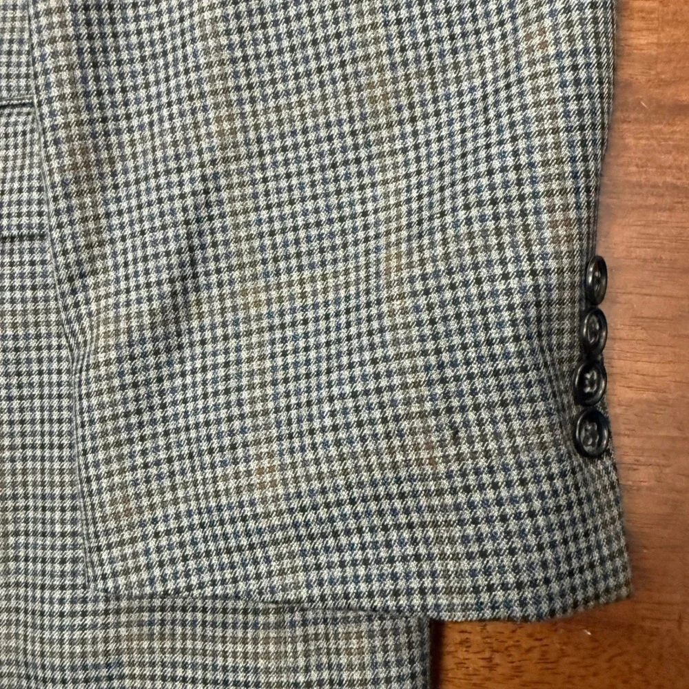 Oak Hill Sport Coat Mens 3XL 54/56R Blue Brown Houndstooth Check Blazer Jacket